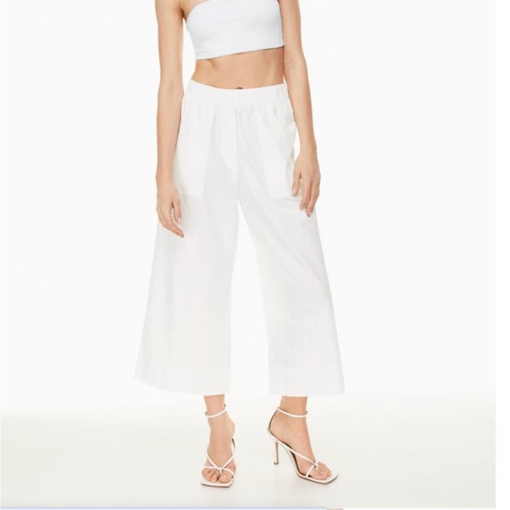 Babaton Heritage Poplin White Wide-Leg Women's Pants